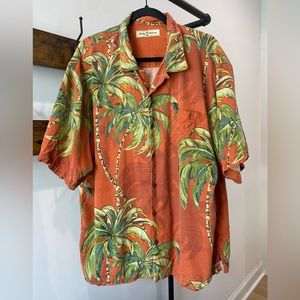 🌴 TOMMY BAHAMA | Men’s 100% Silk Hawaiian Camp Shirt, Size XL